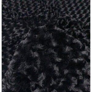 Black Faux Fur Minky Swirl Fabric Luxe Soft Quilt Backing 60 Inch Wide 2 Yards